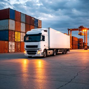 white-semi-trailer-truck-port